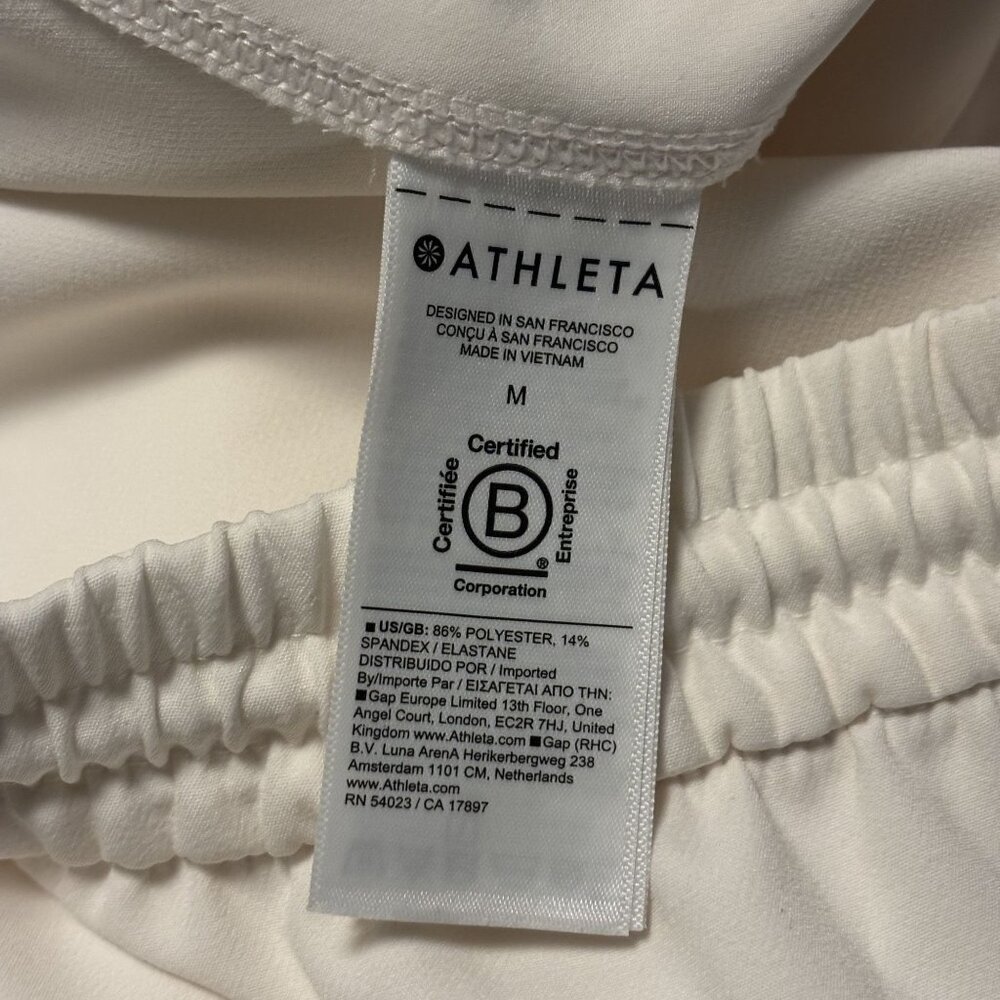 Athleta Promenade Cargo Pant size Medium Magnolia White, Elastic Waist & Pockets - Picture 12 of 14